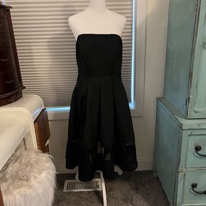 Express Strapless Mesh Formal Dress